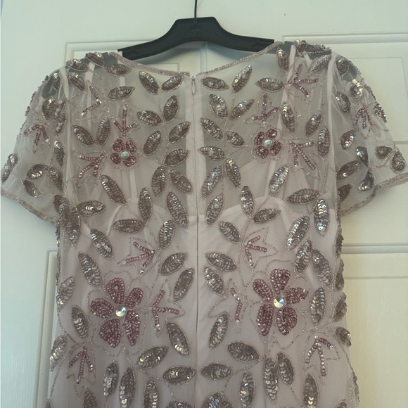 Adrianna Papell blush color beaded Evening Gown - Picture 2 of 9